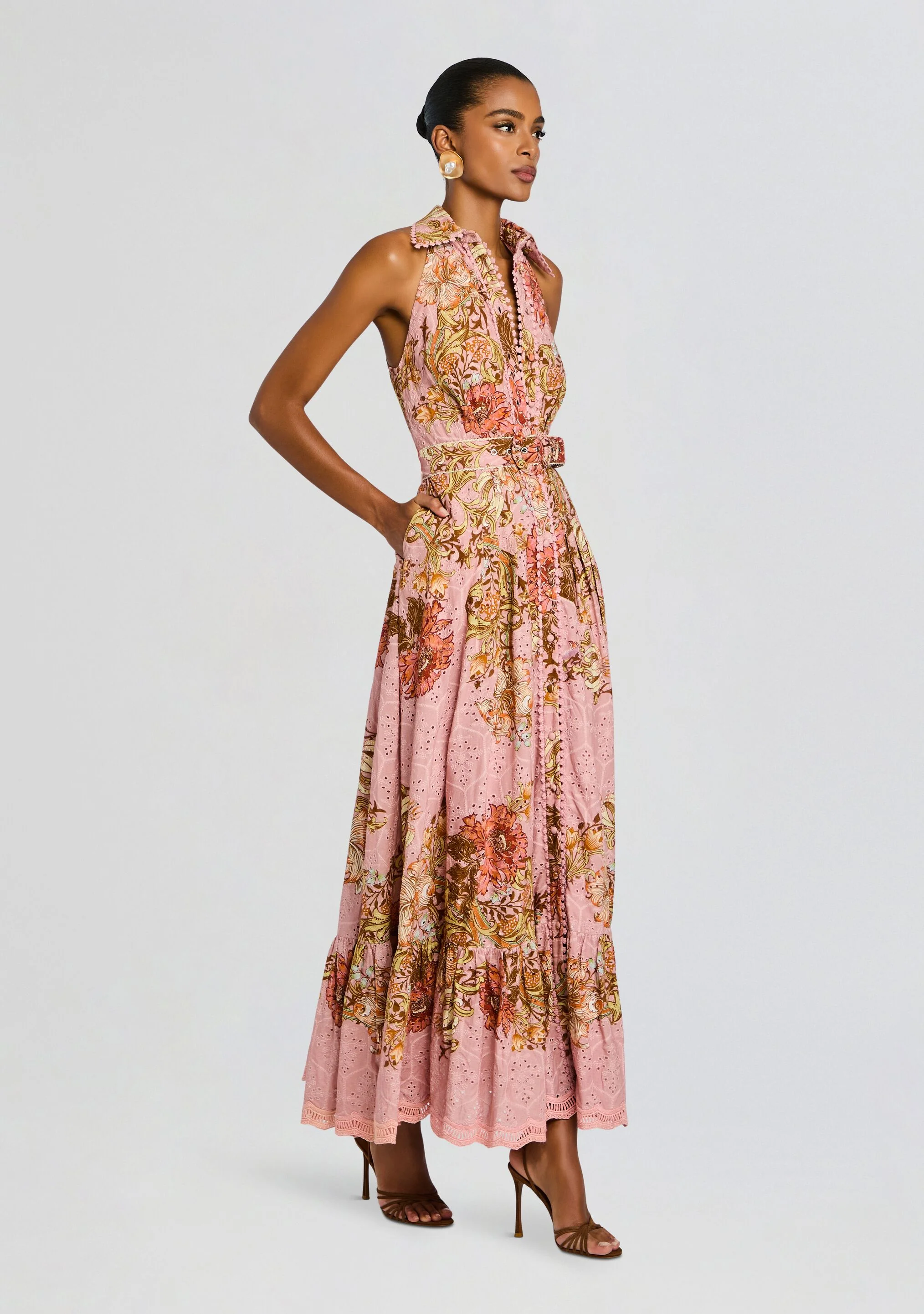 Sula Long Shirt Dress With Buckle Belt - Image 3