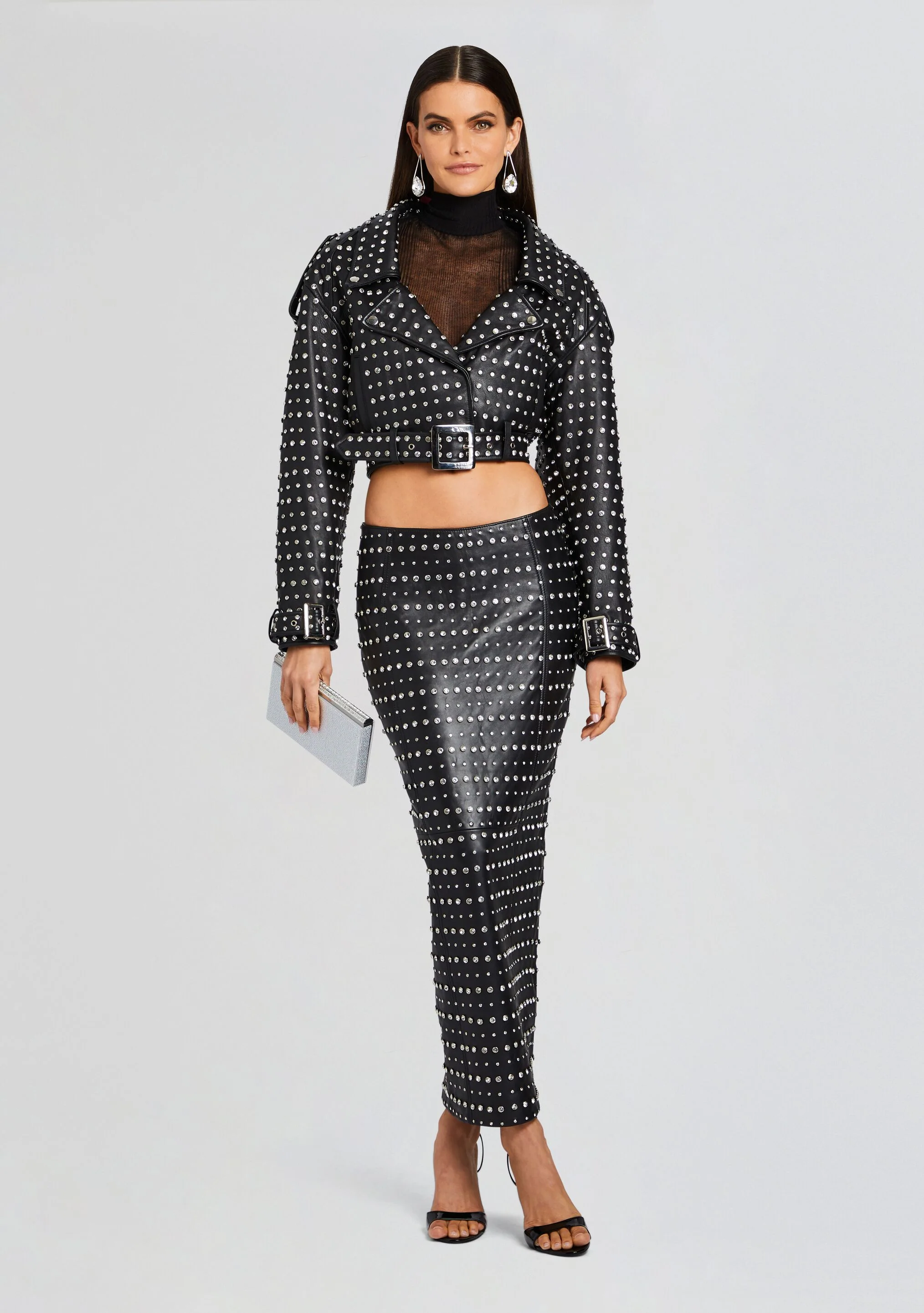 Mora Embellished Leather Jacket - Image 5