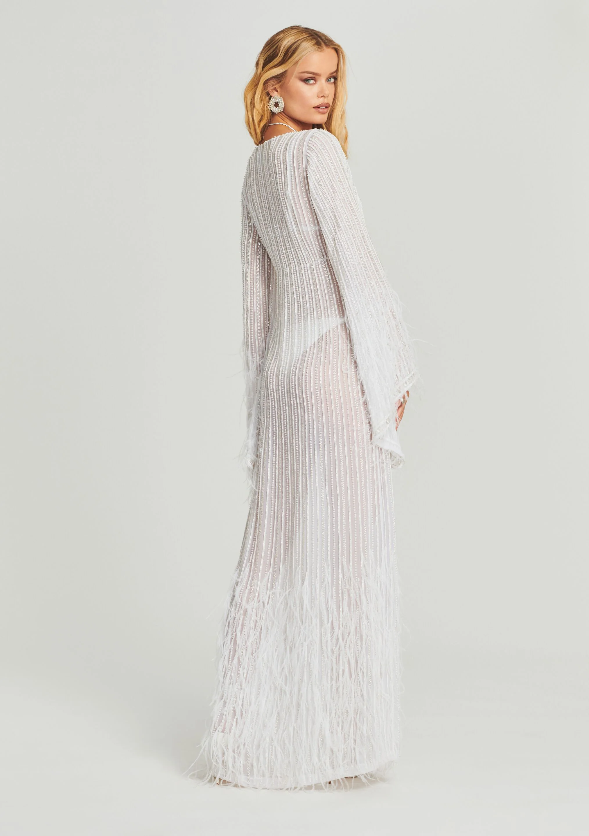 Nasreen Sequin Feather Kimono - Image 6