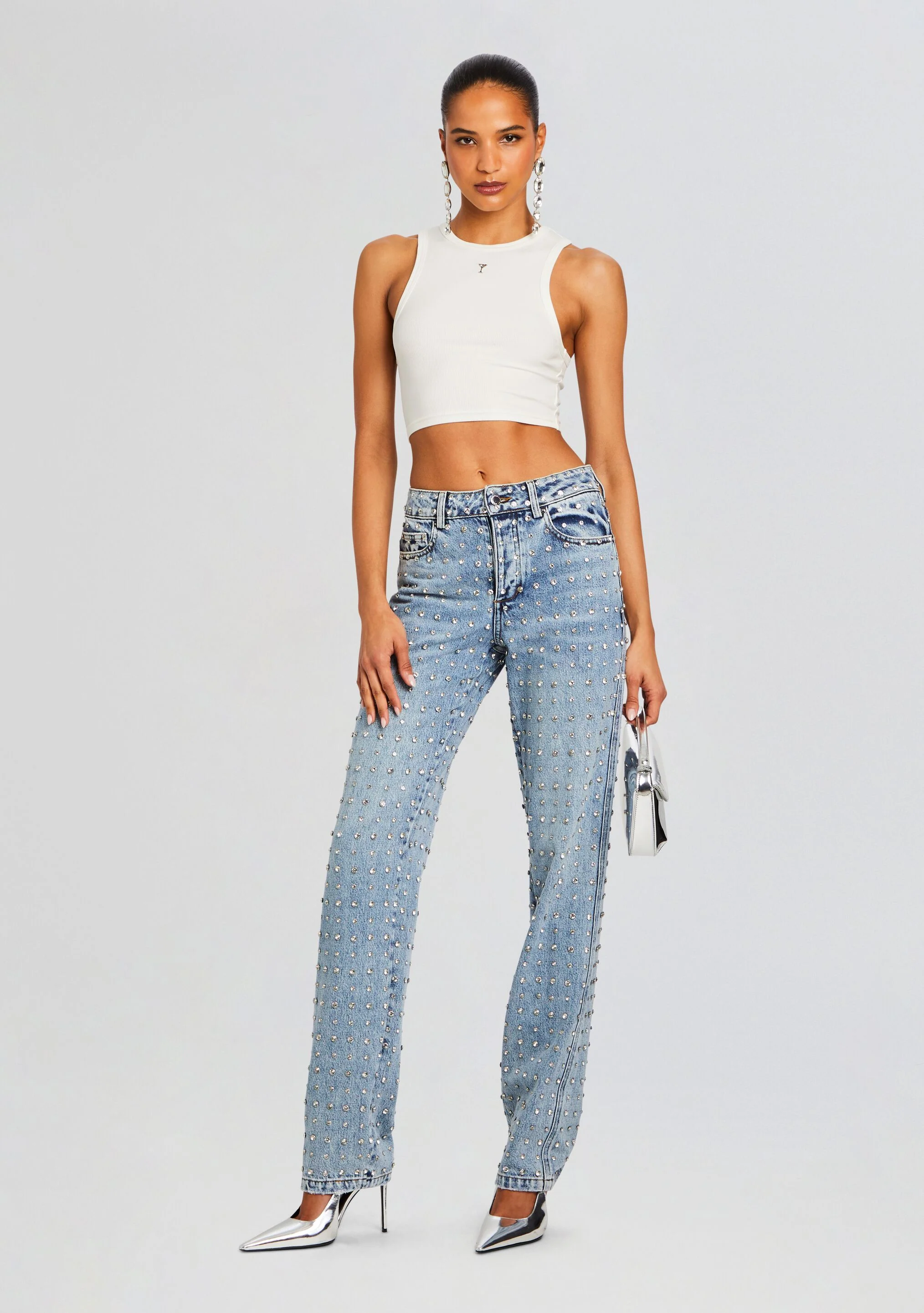 Vero Embellished Denim Pant - Image 5